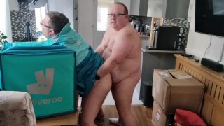 Hairy Delivery Man Daddy Fucks
