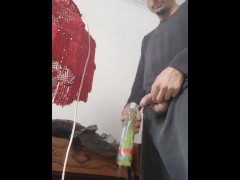 Faggot Urining inside listerine bottle 