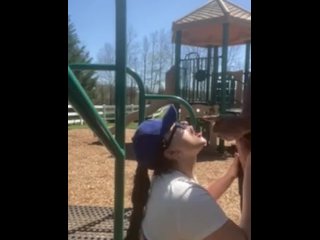 SHE BEGGED FOR A FACIAL AT THE PLAYGROUND BEFORE_GOING TO THE_GAME
