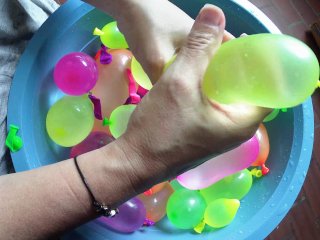 My Excited Hands Playing With Balloons