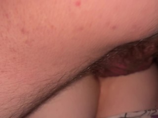 Caressing pussy with my hands and_then cum in my girl's ass close-up
