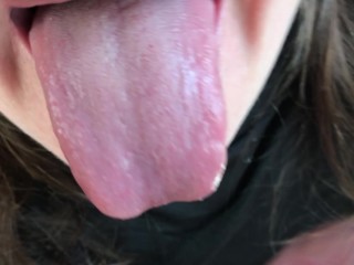 A Beautiful Teacher Shows the_Students What a Blow Job is and Gets Cum in Her_Mouth. Close-UP.