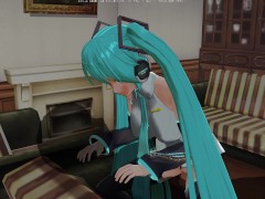 3D HENTAI Hatsune Miku rides your cock and gets cum in pussy