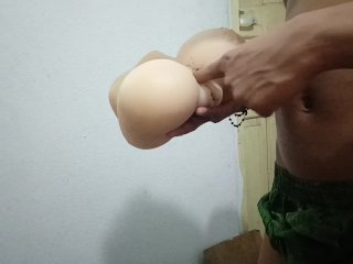 Breeding My Fake Pussy Toy With My Fingers. Worshipping Fake Ass