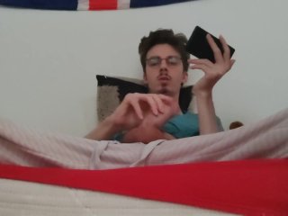 Twink Jerks Off His Big Cock And Ejaculates While Watching A Porno