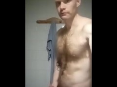 Nice cumshot in the bathroom