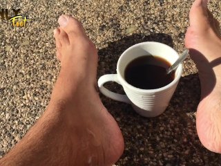 Hey There Good Morning - Have A Gorgeous Day - Cum Feet Socks Series - Manlyfoot 💦 🦶☕️ - Cum Coffee