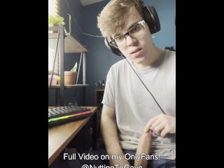 Hot Twink With Long Cock Jerking Off, Sitting On Balls, Jerking To Porn, Etc. (Onlyfans Preview)