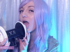 SFW ASMR - Aggressive Ear Licking Makes You Hard - PASTEL ROSIE Fast Wet Ear Eating - Tongue Fetish