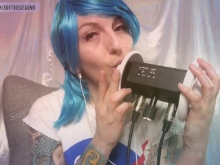 SFW ASMR - Deep Wet_SEX sounds Ear Licking - PASTEL ROSIE Cosplay Mouth Sounds - Amateur Ear Eating