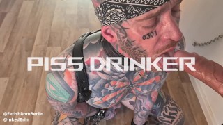 Big Cock Tattooed Inkedbrln Sucks Lucio's Big Dick And Drinks Piss As A Teaser