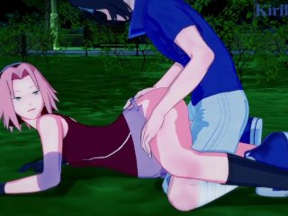 Sakura Haruno And Sasuke Uchiha Have Intense Sex In A Park At Night. - Naruto Hentai