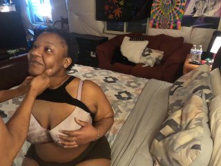 Hot Fuck On Edge Of Bed With Thick Ebony Lela Bear By Savory Father!