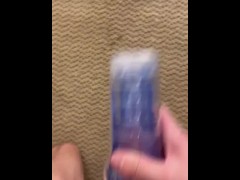 Watch my cock slide inside a clear fleshlight toy