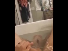 Cumming in a hot bath