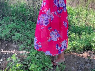 Doggystyle Creampie with Blowjob in Nature from aGirl in a Dress