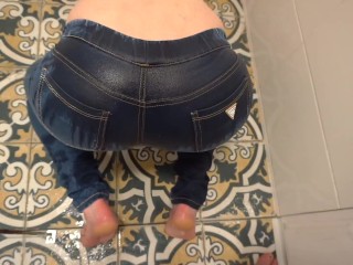 Desperate_Pee in Jeans next He Pee on My Ass