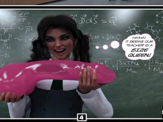 Educating Ella - 18yo Size Queen Collage Girl Caught Riding Huge dildo at School - 3D Cartoon Comic