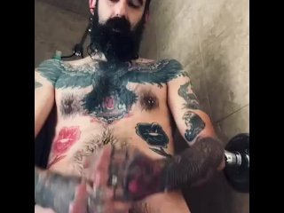 Two Hands Big Dick Shower Cum