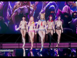 [Mmd] Hello Venus - Wiggle Wiggle Naked Kpop Dance Ahri Akali Kaisa Evelynn Seraphine Kda