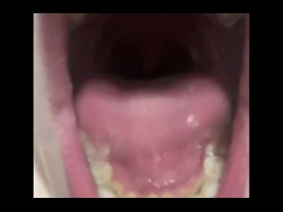 Redhead teen- mouth, drool, tongue close_up & asmr