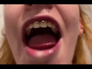 Redheadteen- mouth, drool, tongue close up& asmr