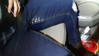 Peeing Naughty Girl Enjoys Flooding Her Jeans