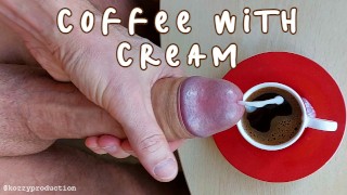 Masturbation Cumin In Coffee With Cream
