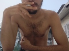 Burping Smoking and dancing while shaking my shaved ass 