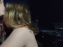 Second blowjob on deck from hot blonde slut when storm finally hits 