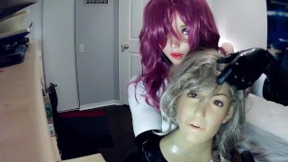 ¡La muñeca Kigurumi Jill te muestra su máscara femenina Reni y su cuerpo de goma caliente!