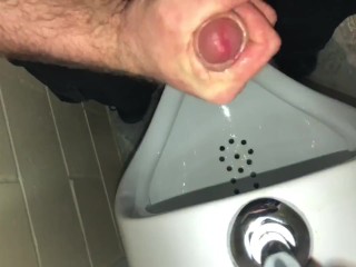 Solo Male_Dirty Talk - Risky Public Washroom Masturbation At The Urinal AndSwallowing My Cumshot