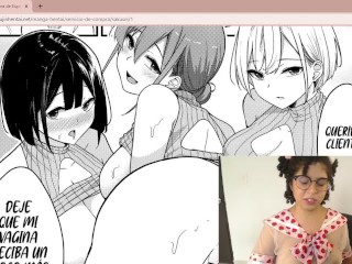CuteBunnybell reacciona a_delicioso manga hentai de tetonas_compradoras de semen