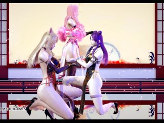 [Mmd] 極楽浄土 Gokurakujodo Hot Striptease Kda Ahri Kaisa Seraphine