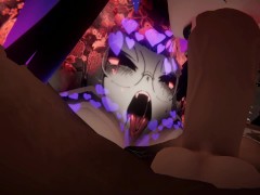 [VRChat] Ahegao Tattooed Gothic Mommy gives face fuck on Midnight Rooftop