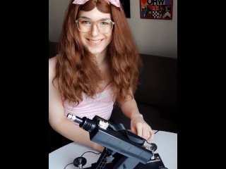 Crossdresser Unboxing A Sex Machine