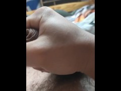 Jerk off on the bed pov