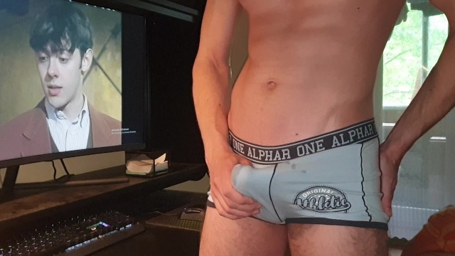 Boy Boxer Brief Cum Porn - Jerking to Vintage Porn through Underwear, Cum in Boxers - Pornhub.com