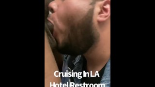 Oral THEBXMOUTH GOES CRUISING IN A PUBLIC HOTEL RESTROOM IN LOS ANGELES