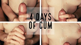 How Much Cum A Big Cock Collects After 4 Days With No Fap Fast POV HJ On Teen Tits With Huge Load