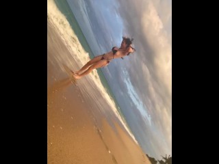 WET n_WILD Step SiS pissing on beach then pussy & ass covered in piss_before she sucks it clean!!! P
