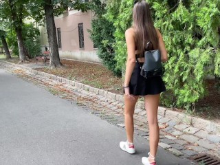 Public Masturbation And FlashingBefore POV Blowjob