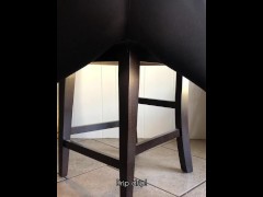 BBW Chair Humping in the Kitchen with Squirting and Pee in Ripped Leggings until Orgasm