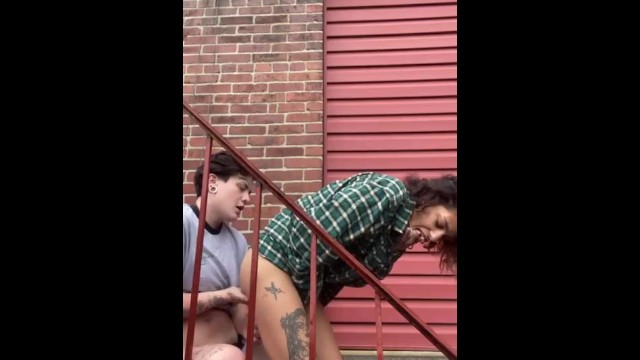Fucking on the fire escape 