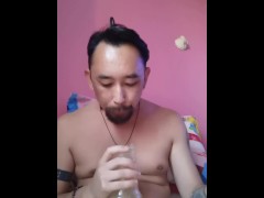 French Asian Playing Verbal With Fleshlight