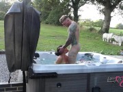 passionate outdoor sex in hot tub on naughty weekend away amateir porn
