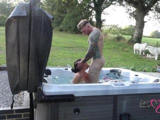 Passionate Outdoor Sex In Hot Tub On Naughty Weekend Away