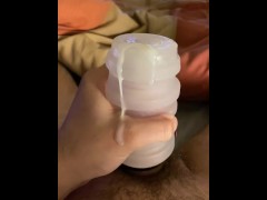 Exploding cum while playing with my new toy