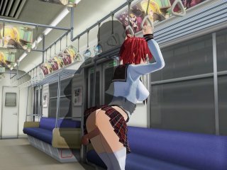 3D Hentai Redhead Schoolgirl Gets Fucked In The Ass In A Train Car