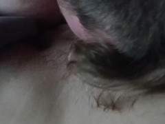 Chubby boy sucks and swallows a thick cock